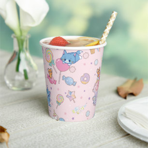 Anime Tom, Jerry und Tuffy Candyland Pattern Pappbecher