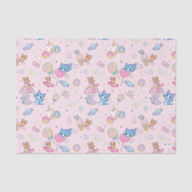 Anime Tom, Jerry und Tuffy Candyland Pattern Seidenpapier (Vorderseite)