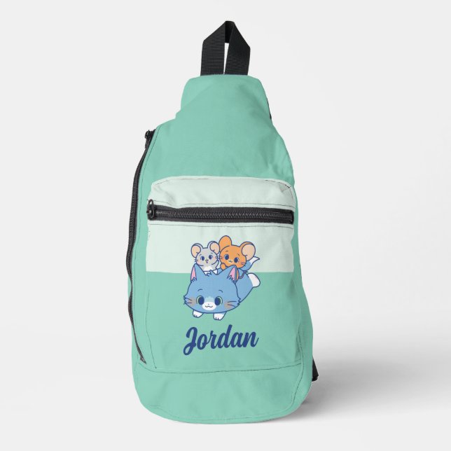 Anime Tom, Jerry und Tuffy Crossbody Bag (Vorderseite)