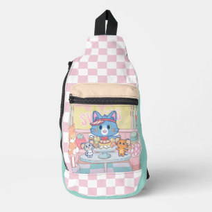 Anime Tom, Jerry und Tuffy Dessert Parlor Crossbody Bag