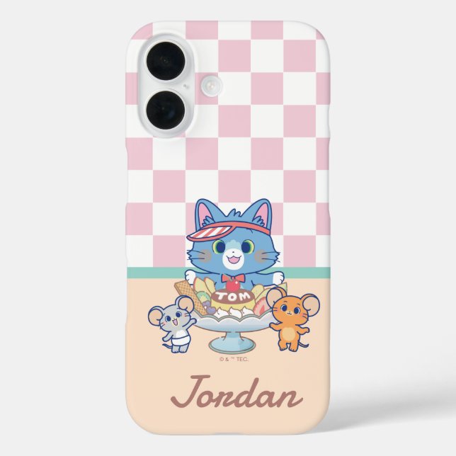 Anime Tom, Jerry und Tuffy Dessert Parlor iPhone 16 Hülle (Rückseite)