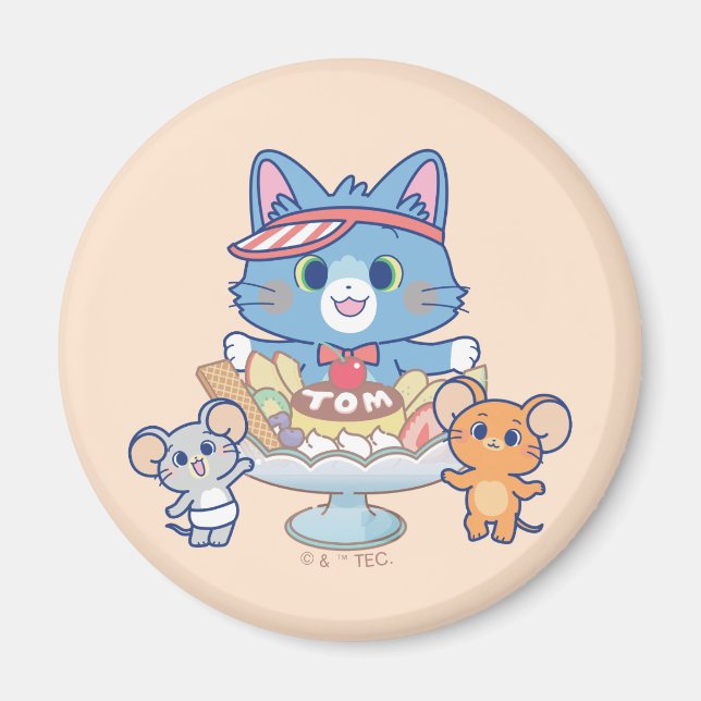 Anime Tom, Jerry und Tuffy Dessert Parlor Magnet (Vorne)