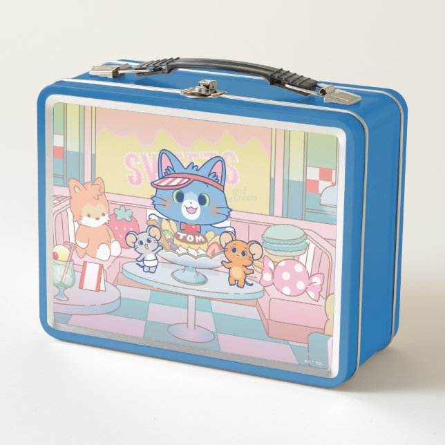 Anime Tom, Jerry und Tuffy Dessert Parlor Metall Brotdose (Vorderseite)