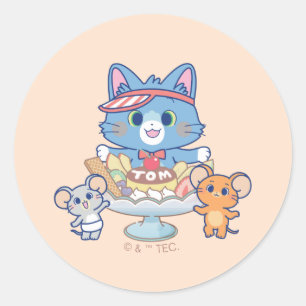 Anime Tom, Jerry und Tuffy Dessert Parlor Runder Aufkleber