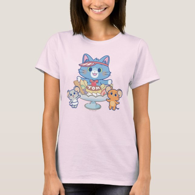 Anime Tom, Jerry und Tuffy Dessert Parlor T-Shirt (Vorderseite)