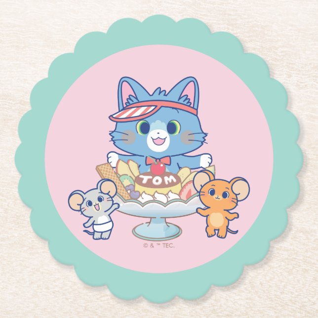 Anime Tom, Jerry und Tuffy Dessert Parlor Untersetzer (Vorderseite)