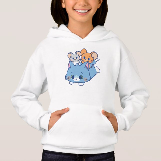 Anime Tom, Jerry und Tuffy Hoodie (Vorderseite)