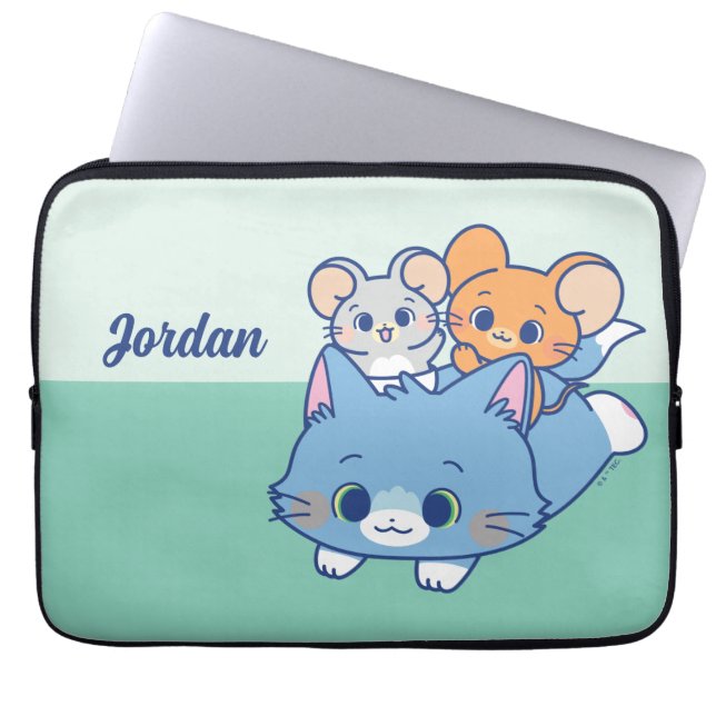 Anime Tom, Jerry und Tuffy Laptopschutzhülle (Vorderseite)