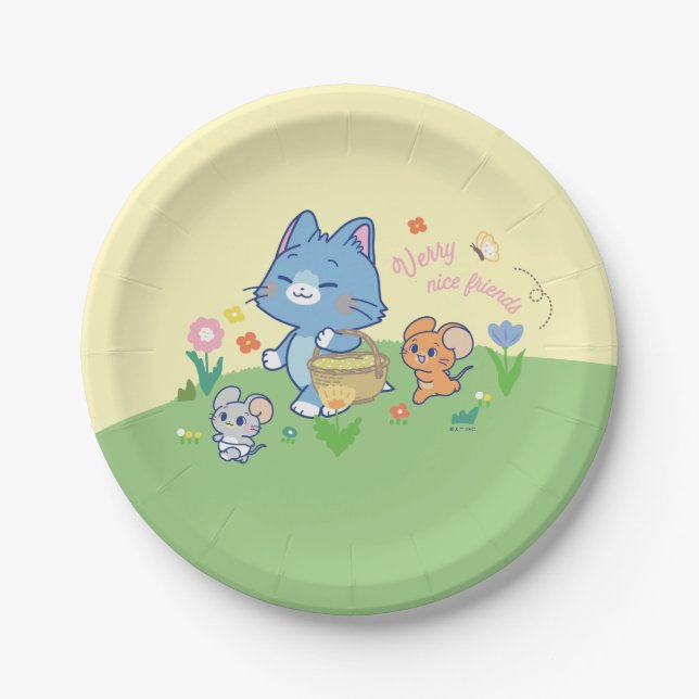 Anime Tom, Jerry und Tuffy Picnic Pappteller (Vorderseite)
