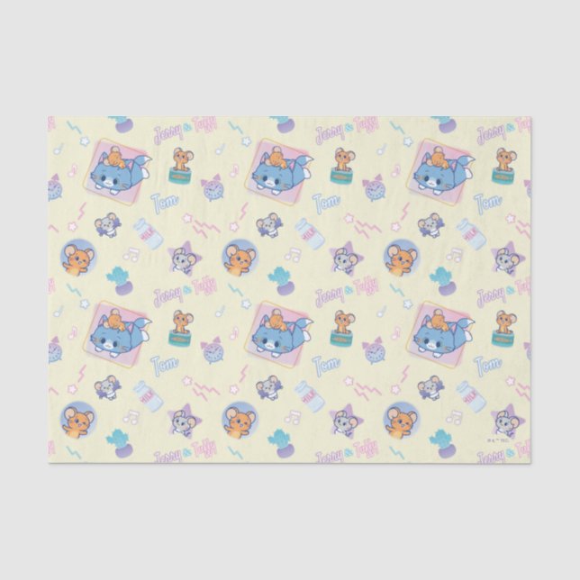 Anime Tom, Jerry und Tuffy Playtime Pattern Seidenpapier (Vorderseite)