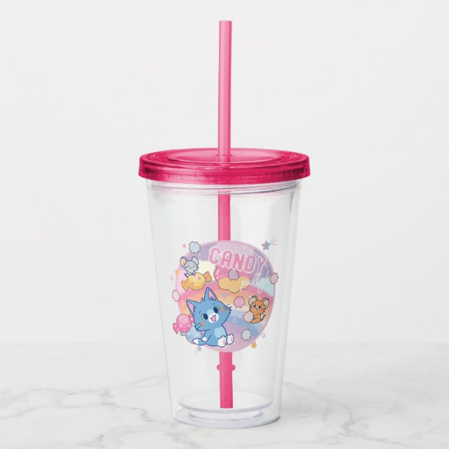 Anime Tom und Jerry Candy Party Acryltrinkbecher (Vorderseite)