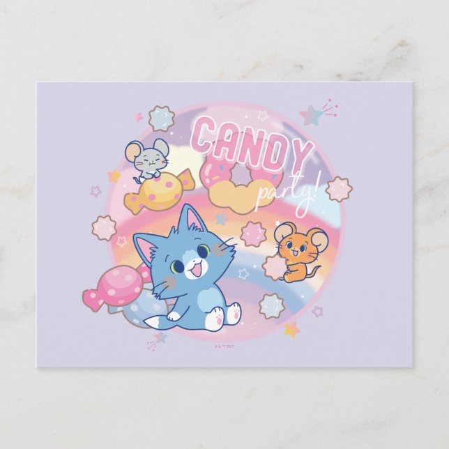 Anime Tom und Jerry Candy Party Postkarte (Vorderseite)