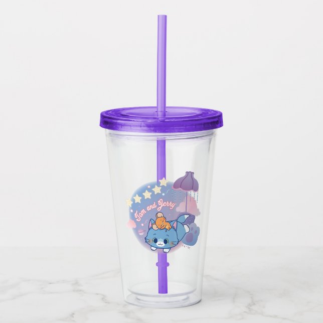 Anime Tom und Jerry Dreamy Nights Acryltrinkbecher (Vorderseite)
