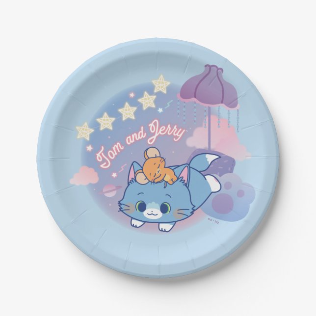 Anime Tom und Jerry Dreamy Nights Pappteller (Vorderseite)