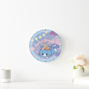 Anime Tom und Jerry Dreamy Nights Runde Wanduhr