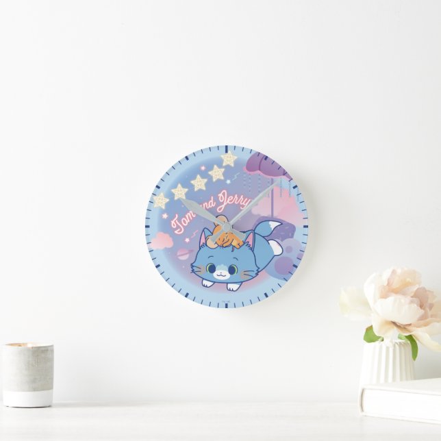 Anime Tom und Jerry Dreamy Nights Runde Wanduhr (Zuhause)