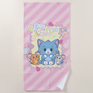 Anime Tom und Jerry Strawberry Fun Strandtuch