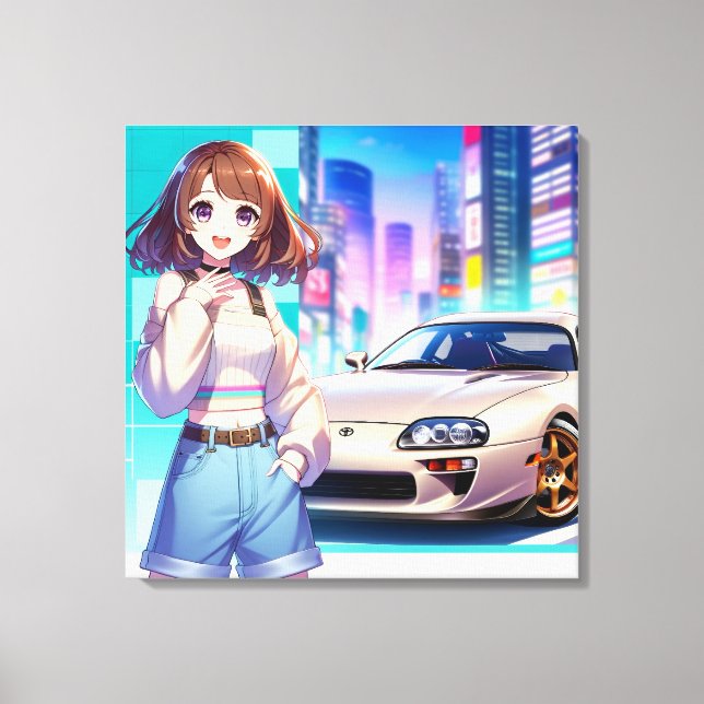 Anime Toyota Supra Leinwanddruck (Vorderseite)