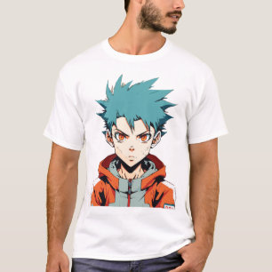 Anime Träume: Manga-Anime-Junge mit grünen Haaren T-Shirt