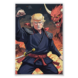 Anime Trump - Fist erhoben Fotodruck