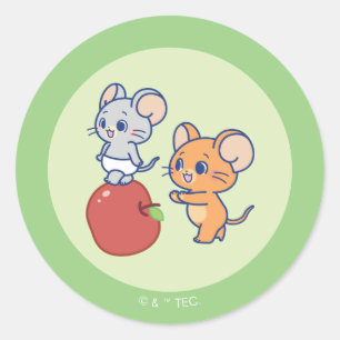 Anime Tuffy und Jerry Apple Rolling Runder Aufkleber