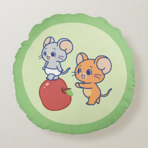 Anime Tuffy und Jerry Apple Rolling Rundes Kissen
