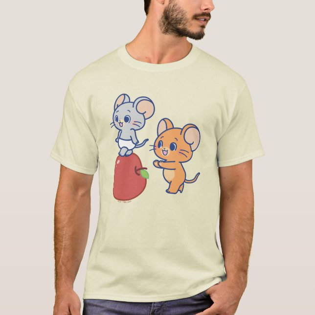 Anime Tuffy und Jerry Apple Rolling T-Shirt (Vorderseite)
