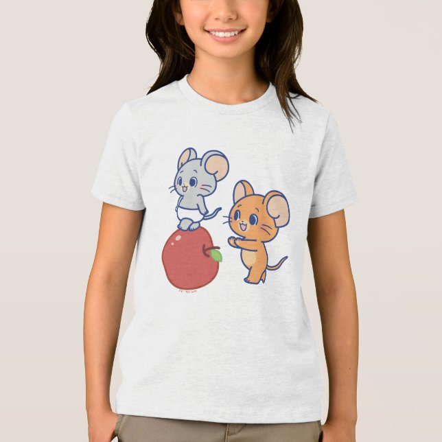 Anime Tuffy und Jerry Apple Rolling Tri-Blend Shirt (Vorderseite)