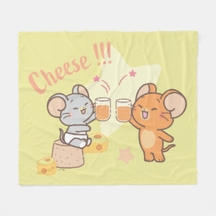 Anime Tuffy und Jerry Cheers zu Käse Fleecedecke