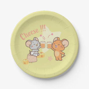 Anime Tuffy und Jerry Cheers zu Käse Pappteller