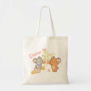 Anime Tuffy und Jerry Cheers zu Käse Tragetasche