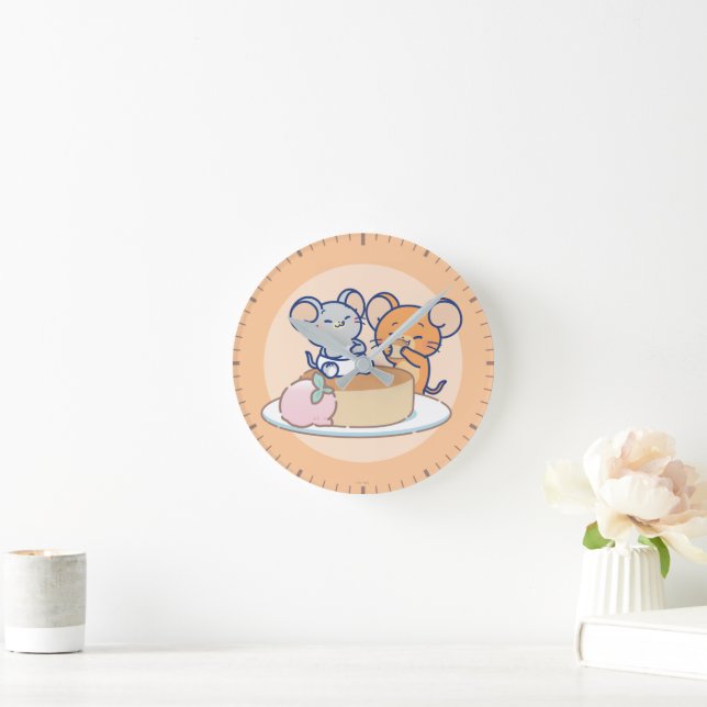 Anime Tuffy und Jerry Cheesecake Runde Wanduhr (Zuhause)