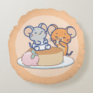 Anime Tuffy und Jerry Cheesecake Rundes Kissen