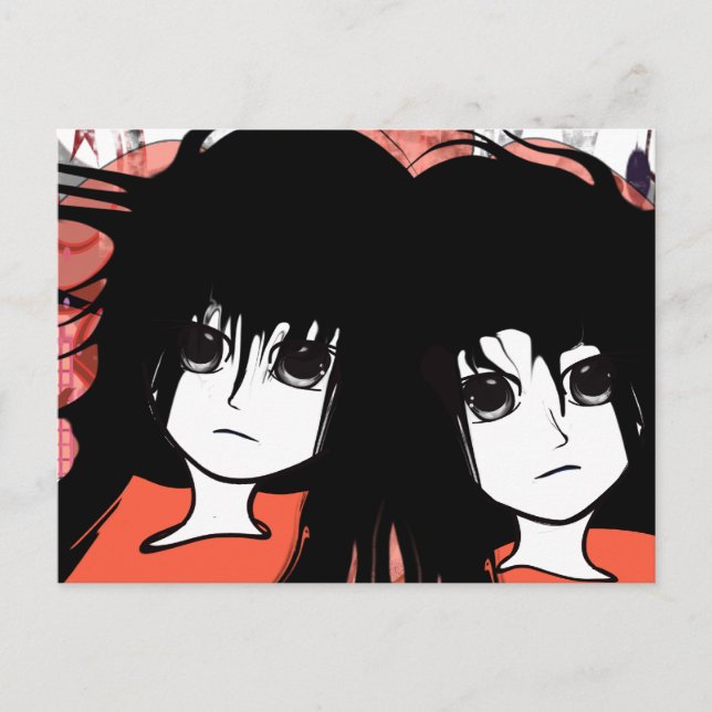 Anime Twins Postkarte (Vorderseite)