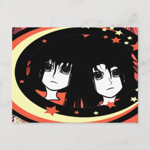 Anime Twins Postkarte