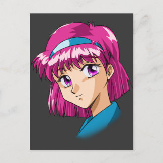 Anime und Manga Faces Postkarte