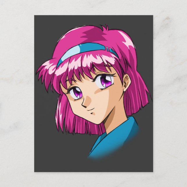 Anime und Manga Faces Postkarte (Vorderseite)