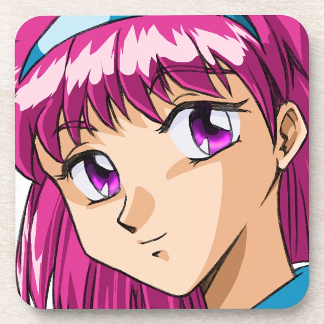 Anime und Manga Faces Untersetzer (Vorderseite)