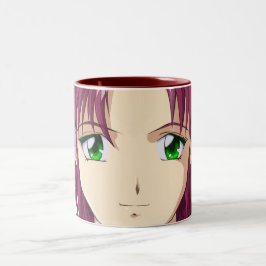 Anime und Manga stellt gegenüber Zweifarbige Tasse