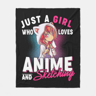Anime und Sketching nur ein Mädchen, das mich von Fleecedecke
