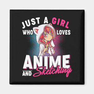 Anime und Sketching nur ein Mädchen, das mich von Magnet