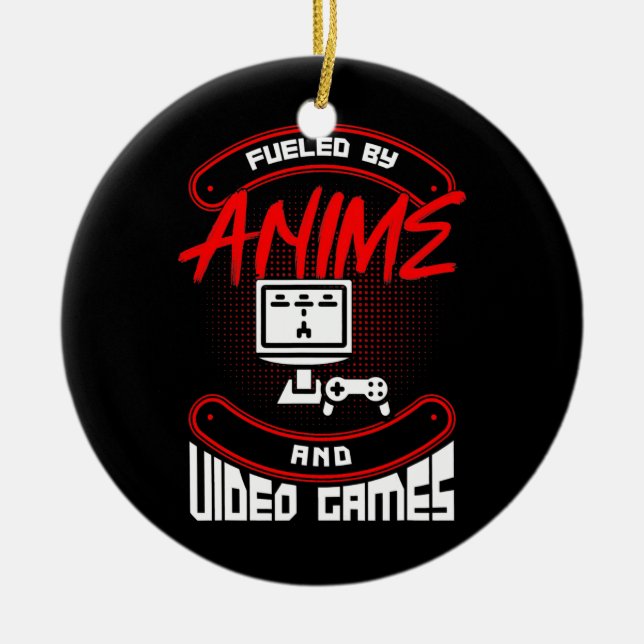 Anime- und Video-Games-Gamer-Angebot Keramik Ornament (Vorne)