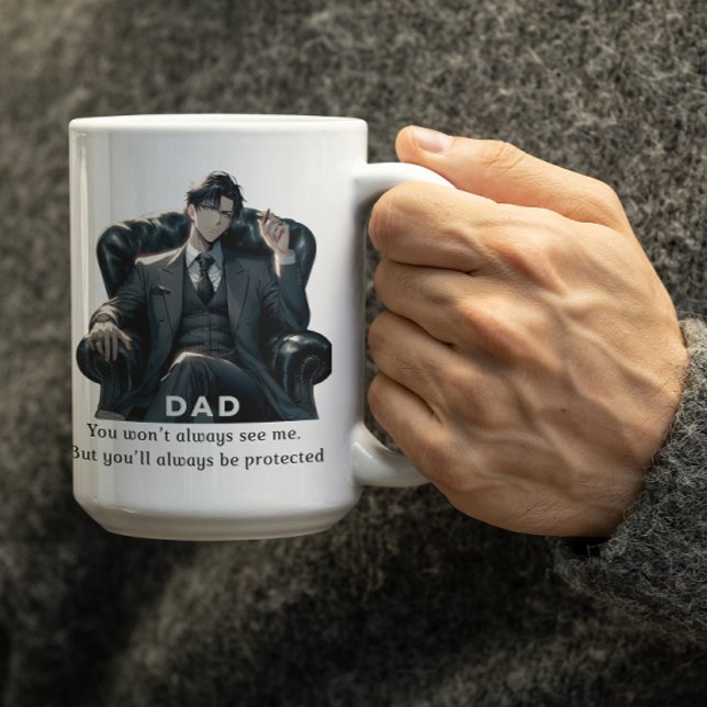 Anime Vater Sprichwort, er got immer deinen Rücken Kaffeetasse (Von Creator hochgeladen)