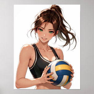 Anime-Volleyball-Mädchen-Plakat Poster