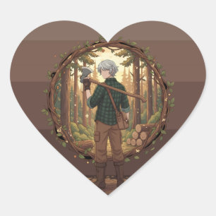 Anime-Waldhüter Herz-Aufkleber