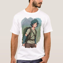 Anime-Wanderer-Junge-Berg-Abenteuer-T-Shirt
