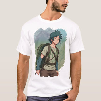 Anime-Wanderer-Junge-Berg-Abenteuer-T-Shirt T-Shirt