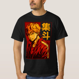 Anime Warrior - Fiery Entschlossenheit Bold Japani T-Shirt