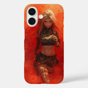 Anime Warrior Girl iPhone 16 Fall Epic Otaku Hülle