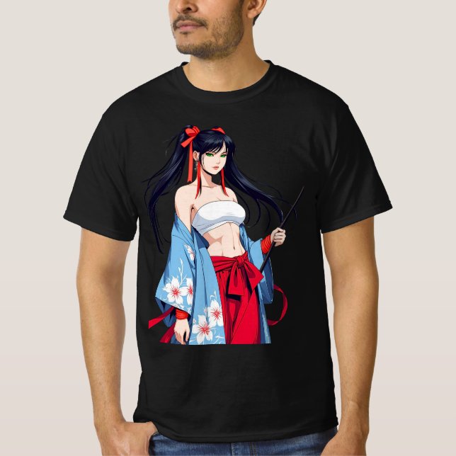 Anime Warrior Spirit Kimono T-Shirt (Vorderseite)